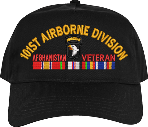101st Airborne Division Afghanistan Veteran Embroidered Cap with Ribbons
