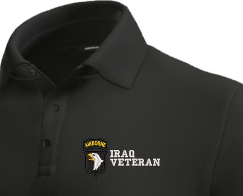 101st Airborne Division Iraq Veteran Moisture Wicking Polo