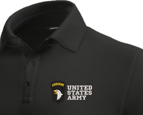 101st Airborne Division United States Army Moisture Wicking Polo