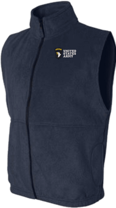 101st Airborne Division United States Army Navy Blue Fleece Vest Large