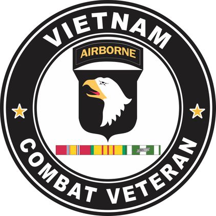 101st Airborne Division Vietnam Service Combat Veteran Decal
