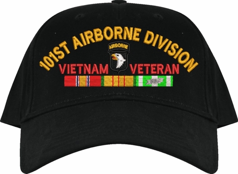 101st Airborne Division Vietnam Veteran Black Low Profile Cap (Imported)