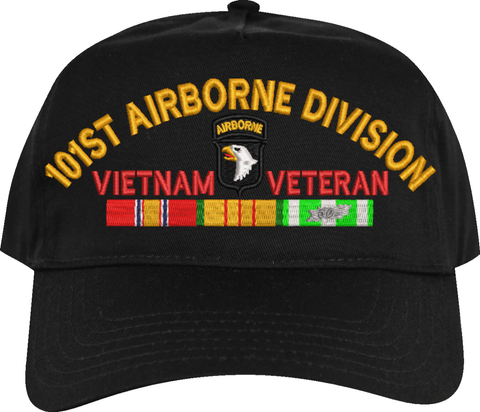 101st Airborne Division Vietnam Veteran Embroidered Cap with Ribbons