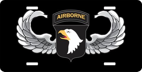101st Airborne Jump Wings License Plate