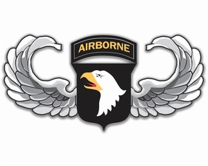 101st Airborne Jump Wings Sticker Decal