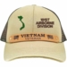 101st Airborne Vietnam Veteran Leather strap mesh back Cap