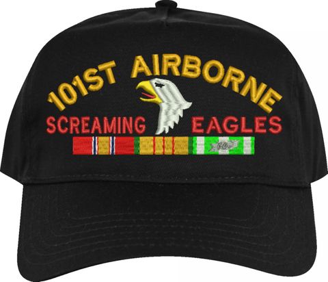 101st Screaming Eagles with Vietnam 3-Ribbons Embroidered Cap