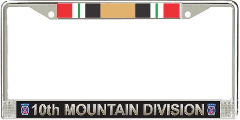 10th Infantry Mountain Division Iraq Veteran Service Ribbon License Plate Frame