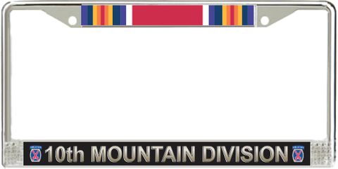 10th Infantry Division WW2 Veteran Service Ribbon License Plate Frame