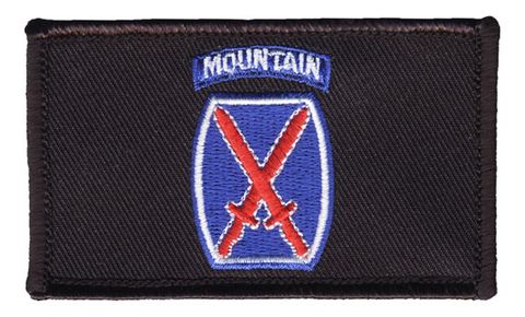 10th Infantry Hook and Loop Black Patch