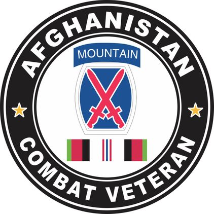10th Mountain Division Afghanistan Combat Veteran Decal