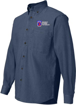 10th Mountain Division Desert Storm Veteran Denim Shirt