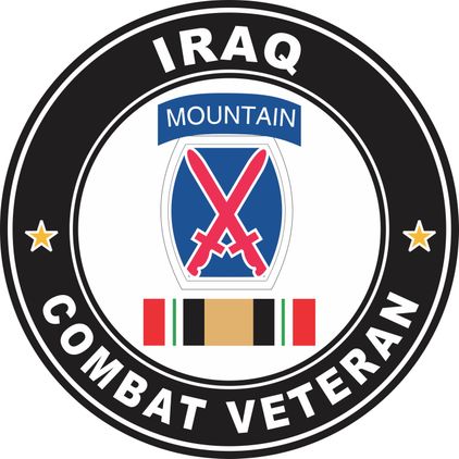 10th Mountain Division Iraq Combat Veteran Decal