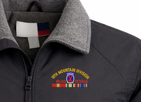 10th Mountain Division Iraq Veteran with Ribbons Embroidered 3-Season Jacket