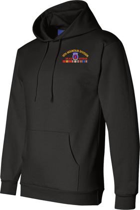 10th Mountain Division Iraq Veteran with Ribbons Embroidered Hoodie