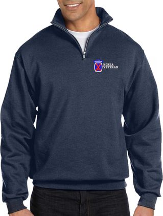 10th Mountain Division Korea Veteran Embroidered Quarter-Zip Pullover