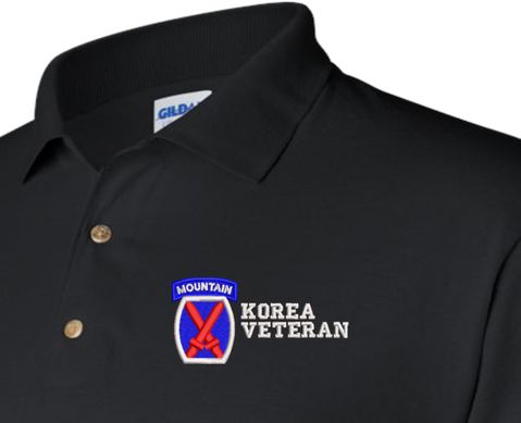 10th Mountain Division Korea Veteran Polo
