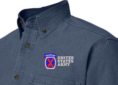 10th Mountain Division United States Army Denim Shirt