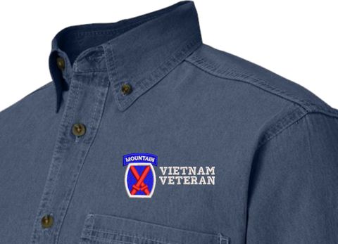 10th Mountain Division Vietnam Veteran Denim Shirt