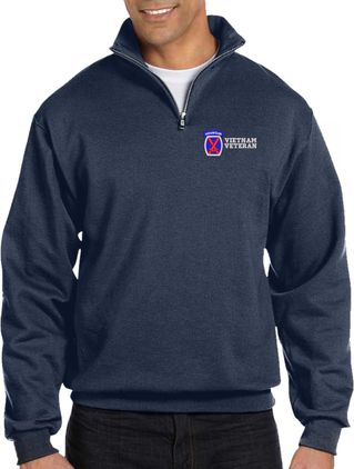10th Mountain Division Vietnam Veteran Embroidered Quarter-Zip Pullover