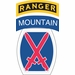 10th Mountain Division with Ranger Tab Sticker Decal