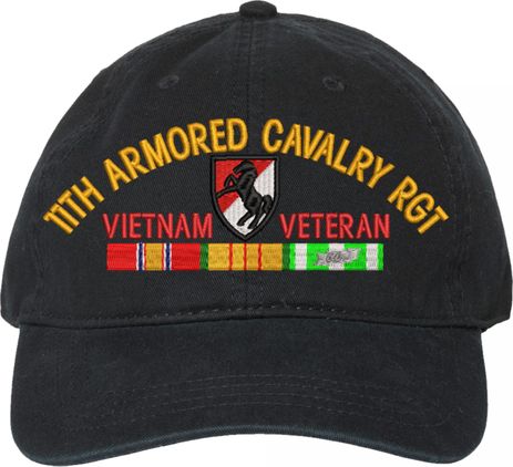 11th Armored Cavalry Regiment Vietnam Veteran with Ribbons Unstructured Dad Cap
