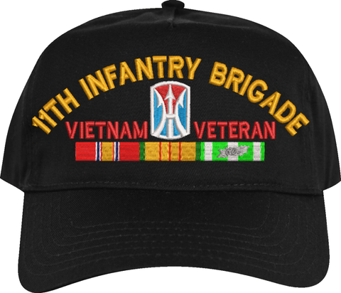 11th Infantry Brigade Vietnam Veteran Embroidered Cap with Ribbons