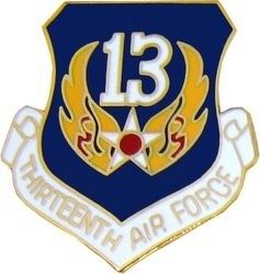 13th Air Force Shield Lapel Pin