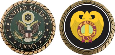 U.S. Army 143rd Transportation Command Unit Crest Challenge Coin