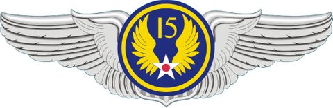 15th Air Force Pilot Wings Decal