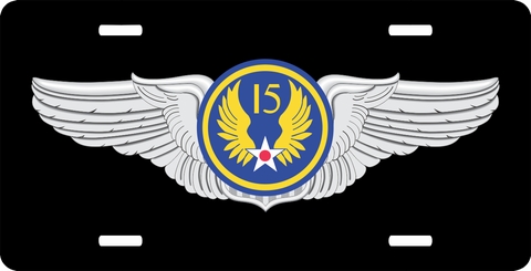 15th Air Force Pilot Wings License Plate