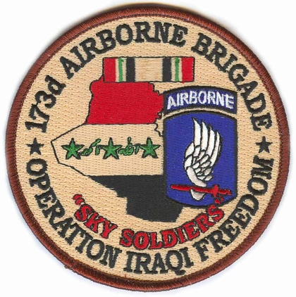 173rd Airborne Brigade 4" Operation Iraqi Freedom Patch