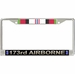 173rd Airborne Brigade Afghanistan Veteran License Plate Frame