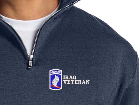 173rd Airborne Brigade Iraq Veteran Embroidered Quarter-Zip Pullover