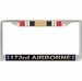 173rd Airborne Brigade Iraq Veteran License Plate Frame