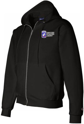 173rd Airborne Brigade United States Army Black Zippered Hoodie Large