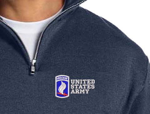 173rd Airborne Brigade United States Army Embroidered Quarter-Zip Pullover