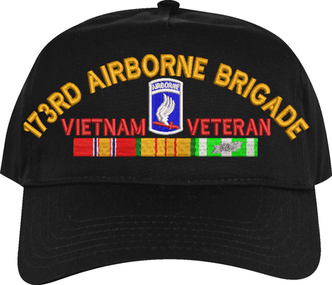 173rd Airborne Brigade Vietnam Veteran Embroidered Cap with Ribbons