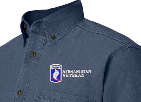 173rd Airborne Brigade Afghanistan Veteran Denim Shirt