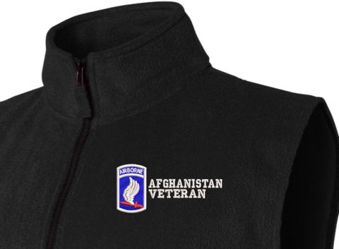 173rd Airborne Brigade Afghanistan Veteran Full-Zip Fleece Vest