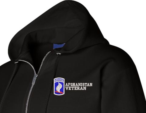 173rd Airborne Brigade Afghanistan Veteran Zippered Hoodie