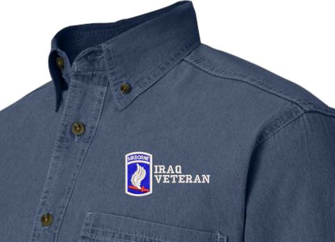 173rd Airborne Brigade Iraq Veteran Denim Shirt