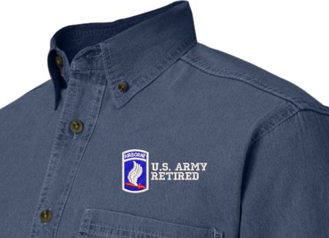 173rd Airborne Brigade Retired Denim Shirt