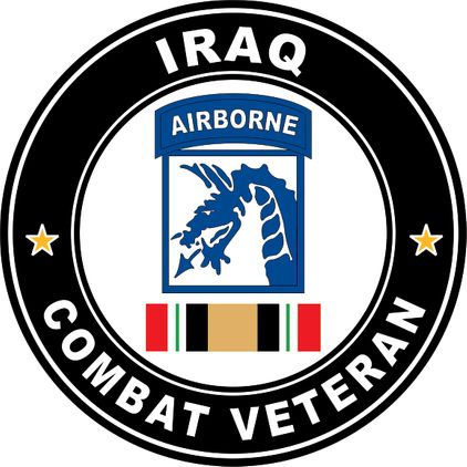 18th Airborne Corps Iraq Combat Veteran with Ribbon Operation Iraqi Freedom OIF Decal Sticker