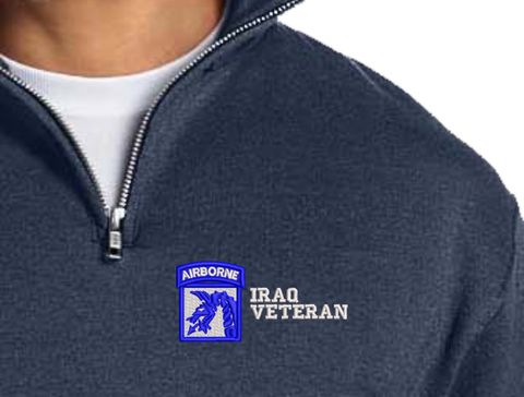 18th Airborne Corps Iraq Veteran Embroidered Quarter-Zip Pullover