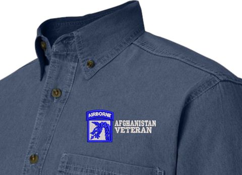 18th Airborne Corps Afghanistan Veteran Denim Shirt
