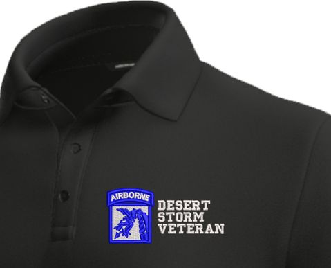 18th Airborne Corps Desert Storm Veteran Moisture Wicking Polo