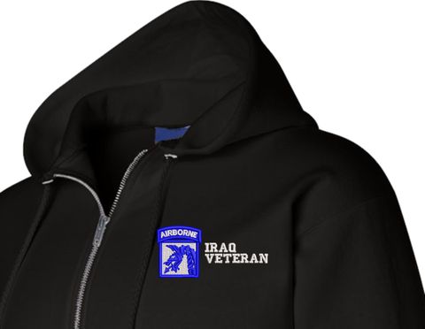 18th Airborne Corps Iraq Veteran Zippered Hoodie