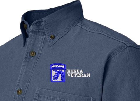 18th Airborne Corps Korea Veteran Denim Shirt