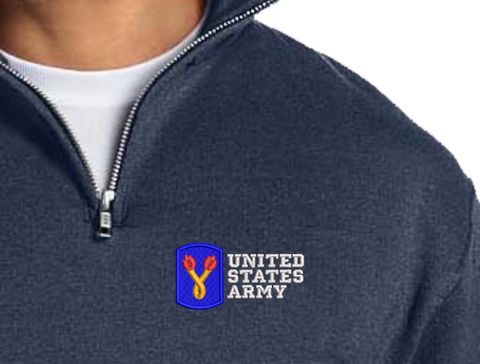 196th Infantry Brigade United States Army Embroidered Quarter-Zip Pullover